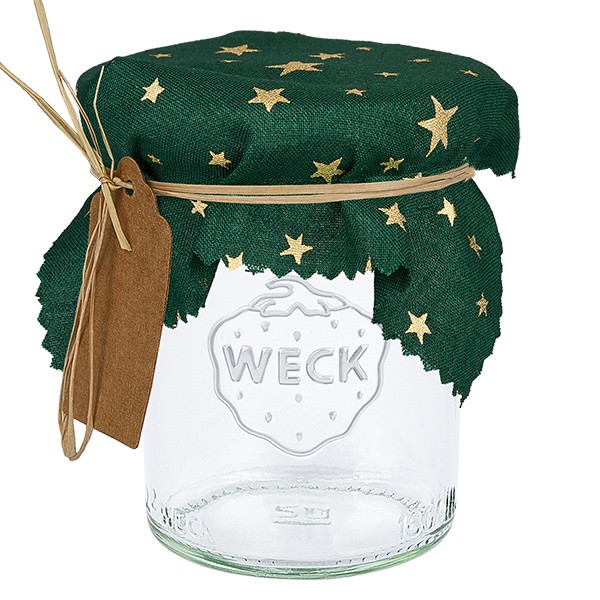 Adorno de tela estrellas verde 15cm cuadrado
