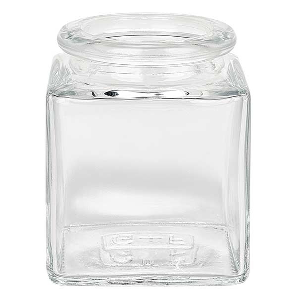 Bote para tapón de corcho Quadratus, 40 ml, transparente, boca de 28 mm, sin tapón de corcho 27.5/31.5