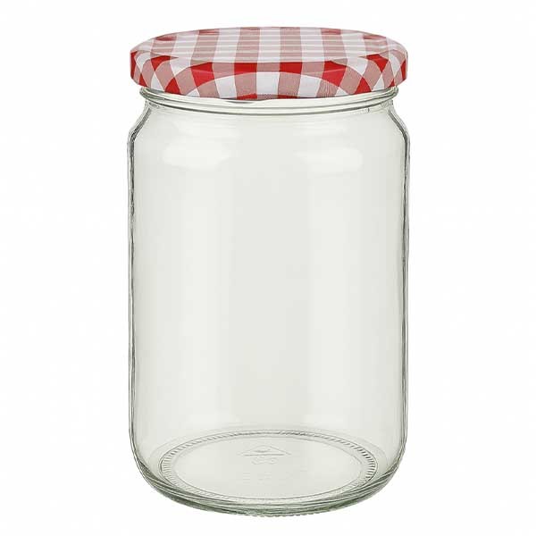 Vaso redondo de 795 ml con tapa BasicSeal rojo/blanco UNiTWiST