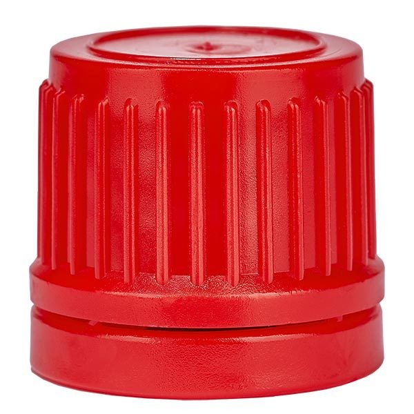 Tapón de rosca, rojo, DIN18, con precinto de originalidad