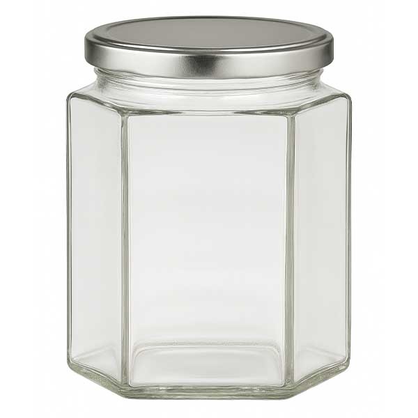 196ml Hexaglass con tapa BasicSeal plata UNiTWIST