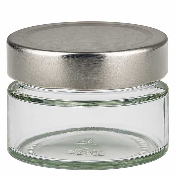 130ml rond glas met BasicSeal deksel zilver UNiTWIST