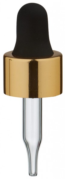 Pipeta cuentagotas de vidrio UNiTWIST dorado/negro 13 mm PL28
