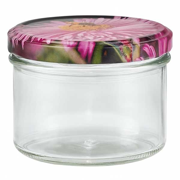 Vaso de 225 ml + tapa BasicSeal decoración de flores UNiTWiST