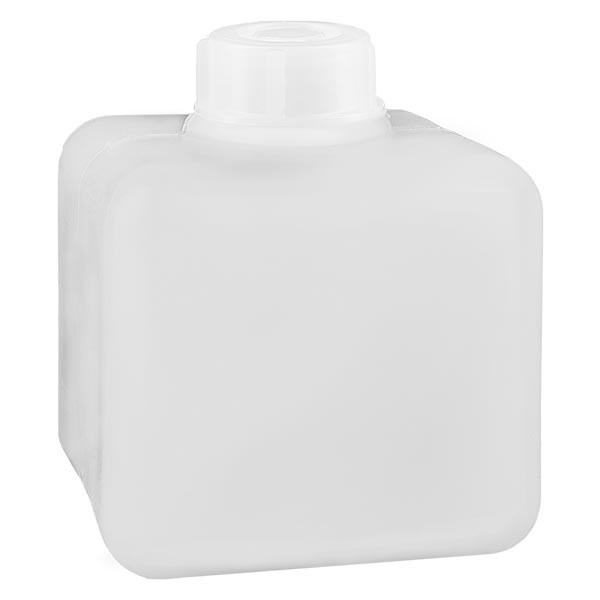 Frasco para productos químicos de 500 ml, cuello estrecho, de PEAD, color natural, con tapón GL 32