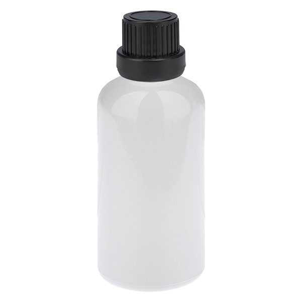 Botella cuentagotas de 50 ml, 2 mm, negro, OV, WhiteLine, UT18/50
