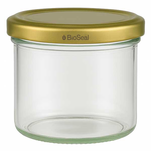 Vaso de 225 ml con tapa BioSeal oro UNiTWIST