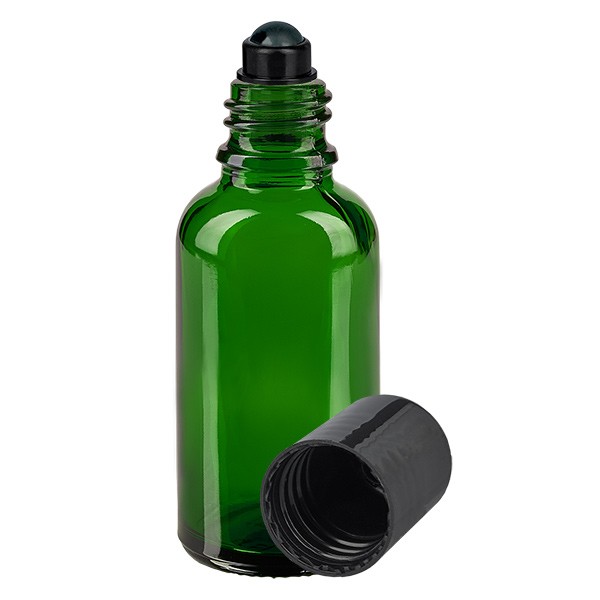 Frasco de vidrio para desodorante, verde, 30 ml, roll-on para desodorante vacío