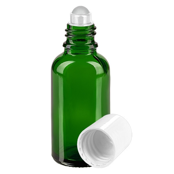 Frasco de vidrio para desodorante, verde, 30 ml, roll-on para desodorante vacío