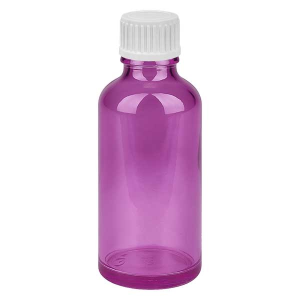 50ml (Globuli)flasche 3mm Giesring weiß mit Standardverschluss PurpleLine UT18/50