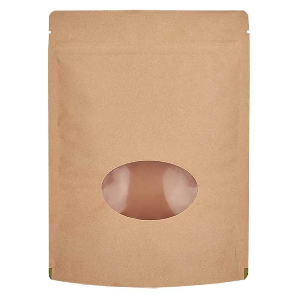 Bolsa de papel Kraft con base rígida, marrón (volumen de llenado aprox. 500 g / 190x263 mm)