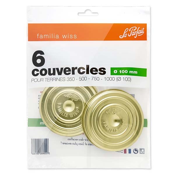 Bolsa de 6 tapas de 100 mm Le Parfait® Familia Wiss