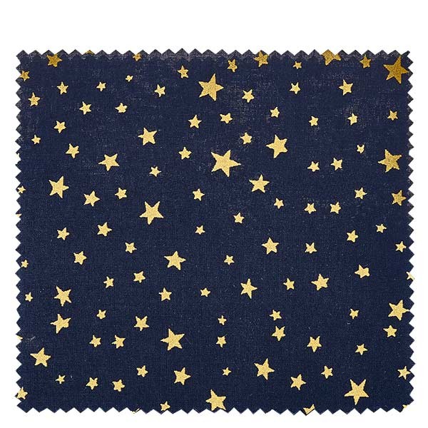 1 cubierta de tela 150x150 mm azul oscuro con estrellas doradas para tapa con diámetro 43-100 mm