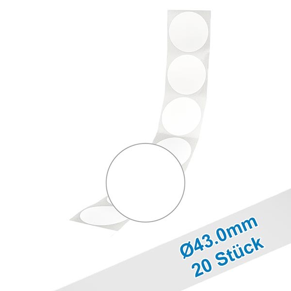 Pack de 20 etiquetas de 43,0 mm para rotular, redondas