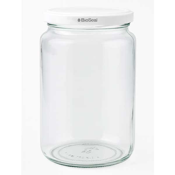 UNiTWIST Runda de 795 ml con tapa Twist Off blanca TO82 BioSeal
