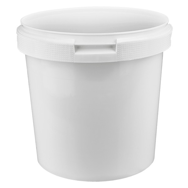 Cubo de 2,5 litros de plástico PP blanco sin tapa
