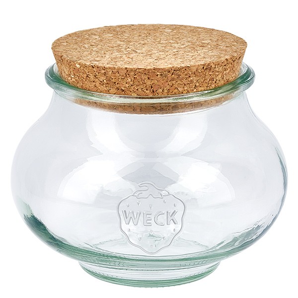 Tarro de joyería de 560ml WECK RR80 con corcho natural