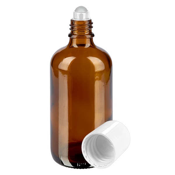 Frasco de vidrio para desodorante, ámbar, 100 ml, roll-on para desodorante vacío
