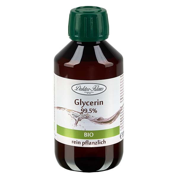Glicerina ecológica 99,7 % en frasco PET ámbar de 200 ml con precinto de originalidad - E 422
