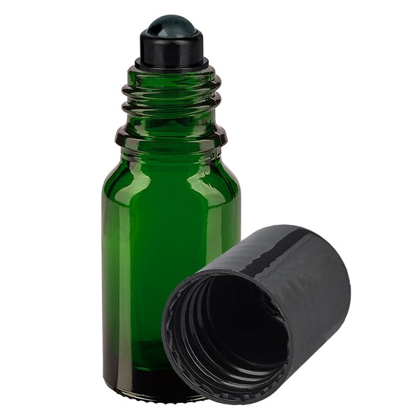 Frasco de vidrio para desodorante, verde, 10 ml, roll-on para desodorante vacío