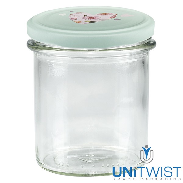 Tarro de 350 ml + tapa BasicSeal corazón menta UNiTWIST®