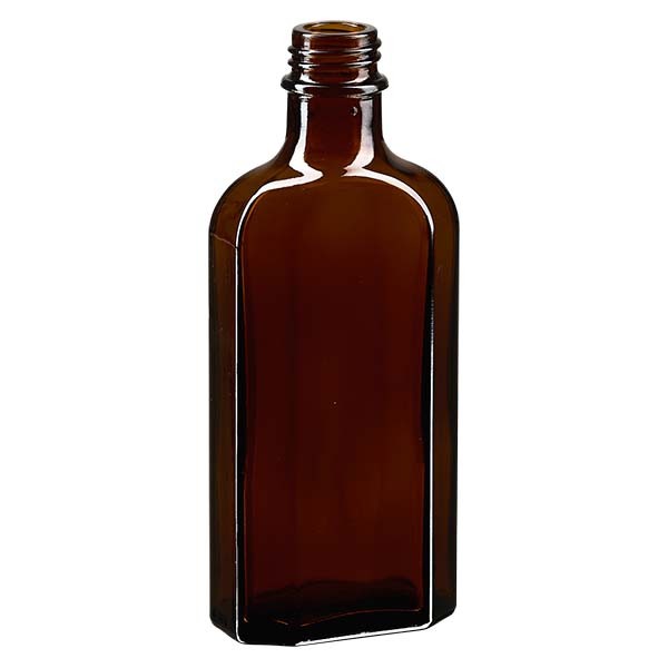 Botella meplat ámbar de 125 ml con boca DIN 22