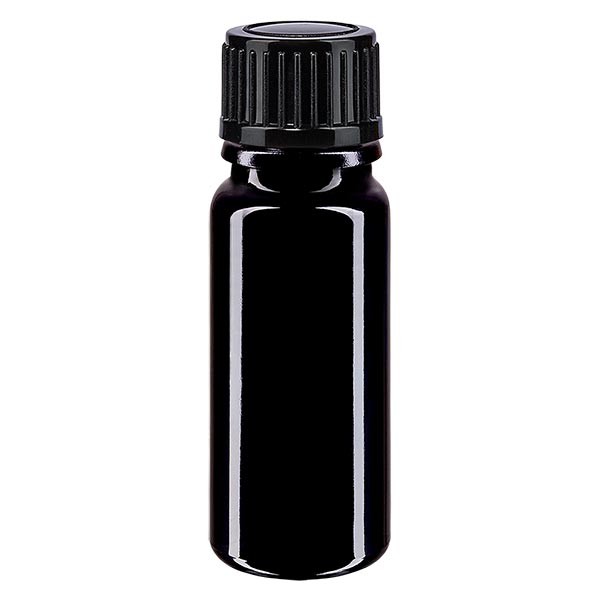 Frasco de farmacia violeta, 10 ml, tapón cuentagotas negro, 1 mm, estándar