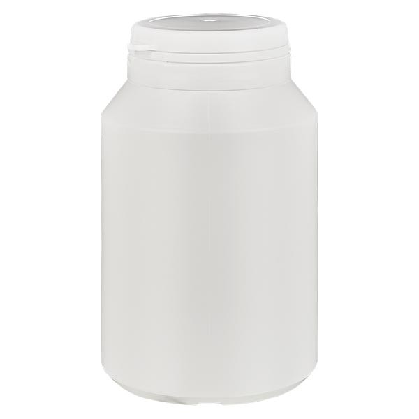 Bote para pastillas de 200 ml, blanco, con jaycap y precinto de originalidad, blanco