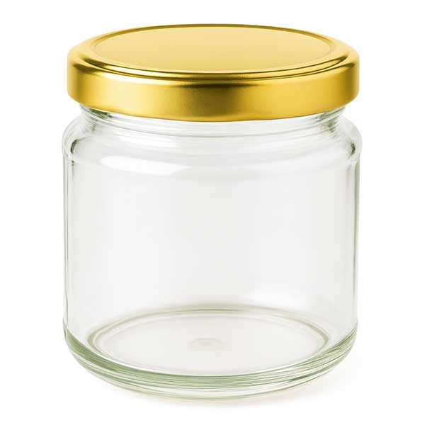 Vaso redondo de 212 ml con tapa BasicSeal dorada UNiTWIST