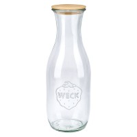 Botella para zumos WECK de 1062 ml con tapa de madera Botella para zumos WECK de 1062 ml con tapa de madera