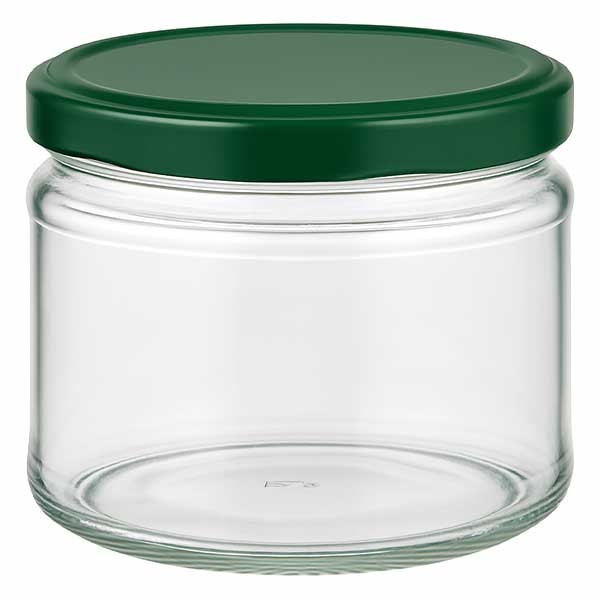 Vaso redondo de 330 ml + tapa BasicSeal verde UNiTWIST