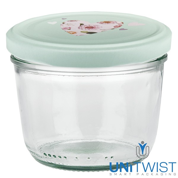 Vaso de 230 ml + tapa BasicSeal corazón menta UNiTWIST®