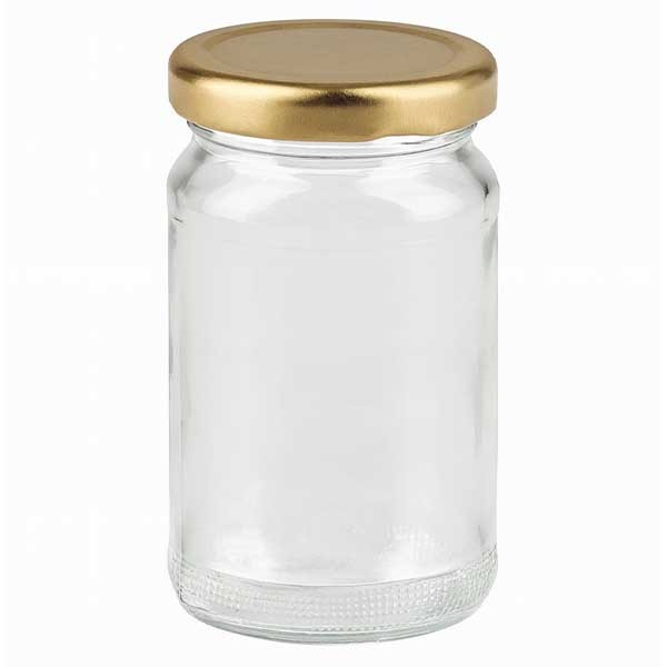 Vaso redondo de 110 ml con tapa BasicSeal dorada UNiTWIST