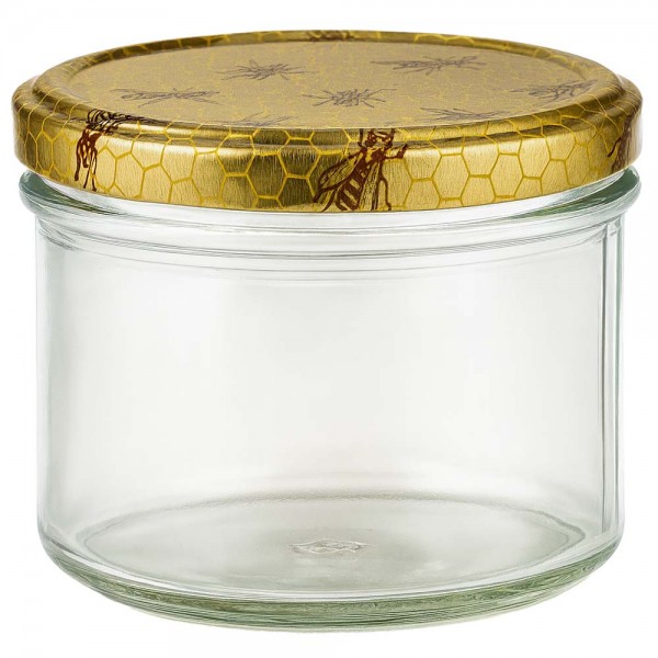 Tarro para miel de 250 g con tapa con diseño de panal BasicSeal UNiTWIST