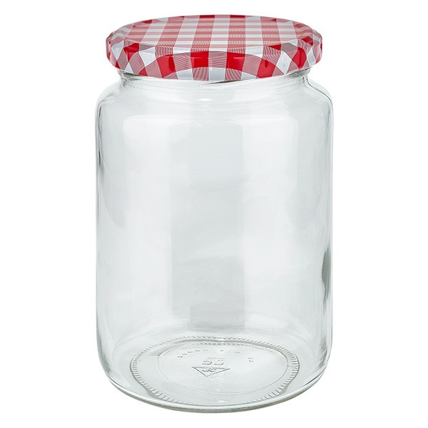 Vaso redondo de 795 ml con tapa BasicSeal rojo/blanco UNiTWiST