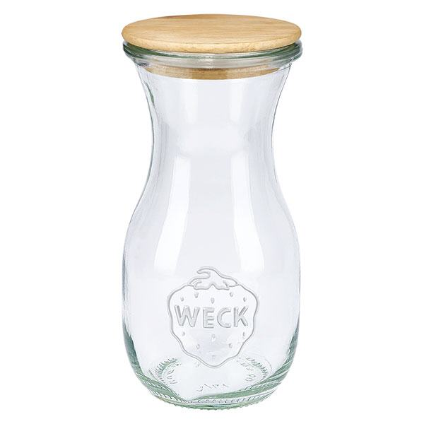 Botella de zumo WECK de 290 ml con tapa de madera