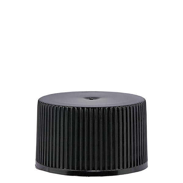 Tapón de rosca de 25 mm de PP negro, estándar con junta