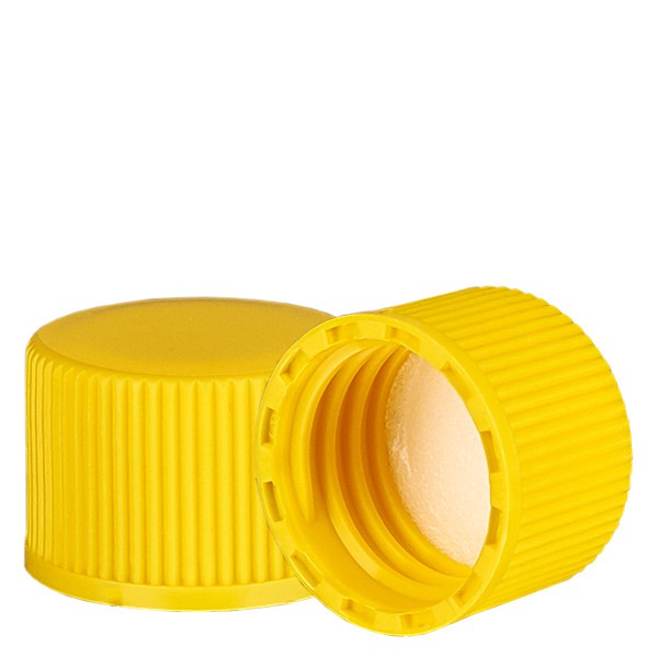 Tapón de rosca amarillo con pieza interior de PE, S20x3