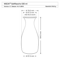 Vista previa: Botella para zumos WECK de 530 ml con bola de madera Vista previa: Botella para zumos WECK de 530 ml con bola de madera