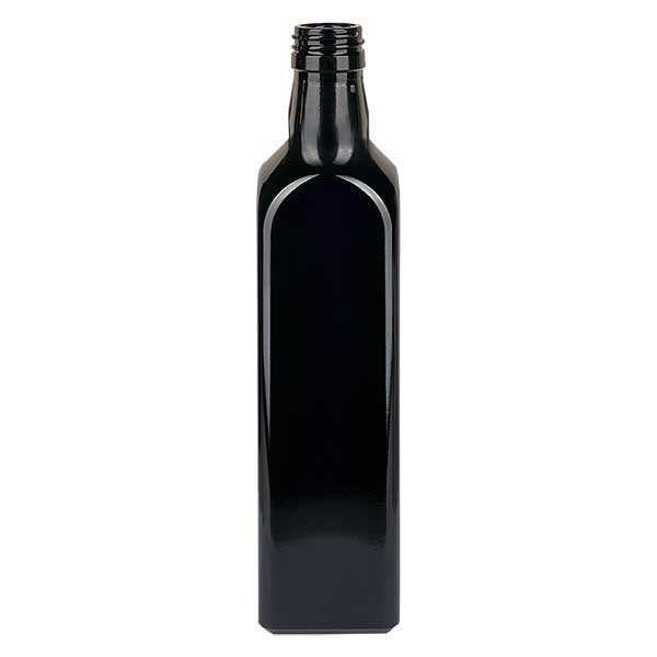 Botella de aceite de vidrio violeta de 1000 ml, cuadrado, UNI 31,5x24
