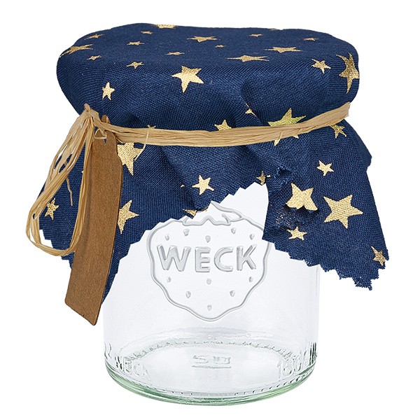 Adorno de tela estrellas azul 12cm cuadrado