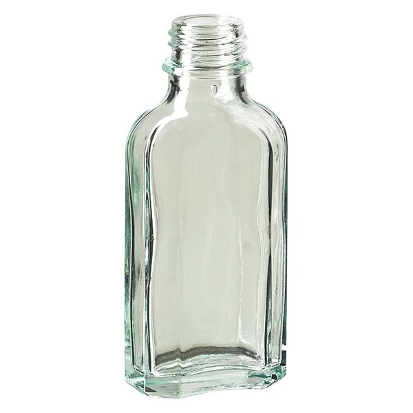 Botella meplat blanca de 50 ml con boca DIN 22