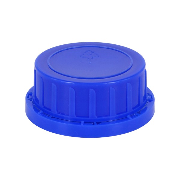 Tapón de rosca con precinto de originalidad DIN 54 azul con junta cónica, adecuado para frascos de cuello ancho de 500 ml (n.º art. 1000002) 1000 ml (1000004)