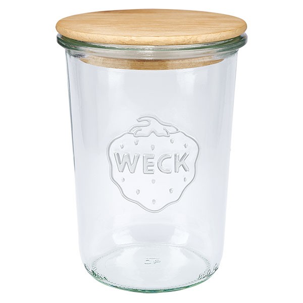 Tarro para desmoldar WECK de 850 ml con tapa de madera