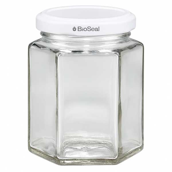 UNiTWIST Hexa de 196 ml con tapa Twist Off blanca TO58