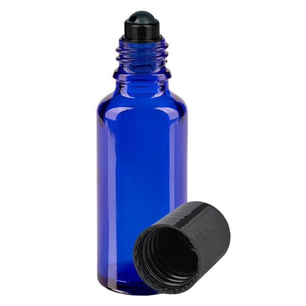 Frasco de vidrio para desodorante, azul, 30 ml, roll-on para desodorante vacío