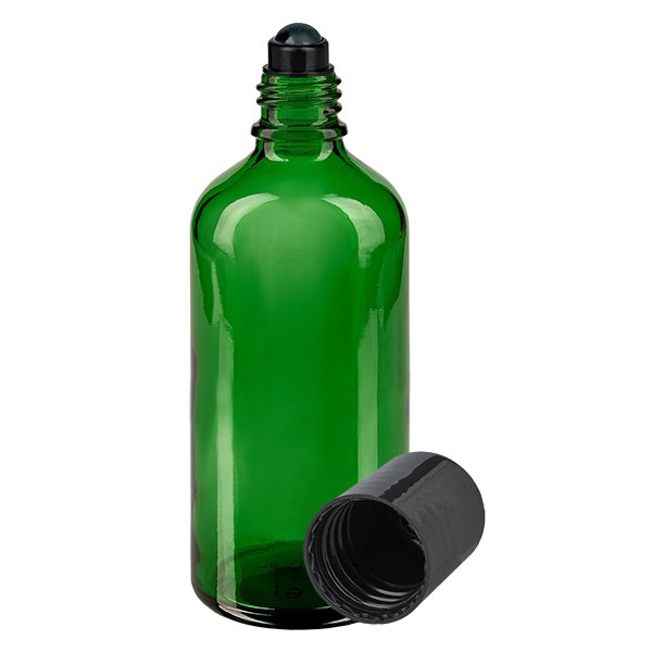 Frasco de vidrio para desodorante, verde, 100 ml, roll-on para desodorante vacío