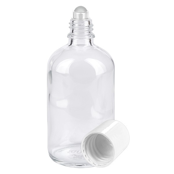 Frasco de vidrio para desodorante, transparente, 100 ml, roll-on para desodorante vacío