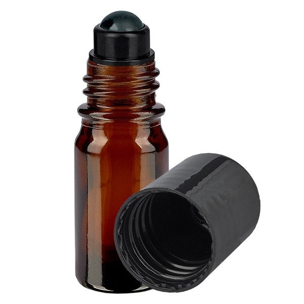 Frasco de vidrio para desodorante, ámbar, 5 ml, roll-on para desodorante vacío