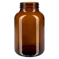 Frasco de cuello ancho, 1000 ml, vidrio ámbar con boca DIN 68 sin cierre Frasco de cuello ancho, 1000 ml, vidrio ámbar con boca DIN 68 sin cierre